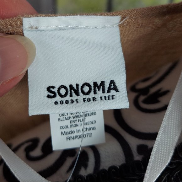 NWT SONOMA TEXTURED GAUZE CINCHED TOPPER (GOLD / OS) - Picture 13 of 14